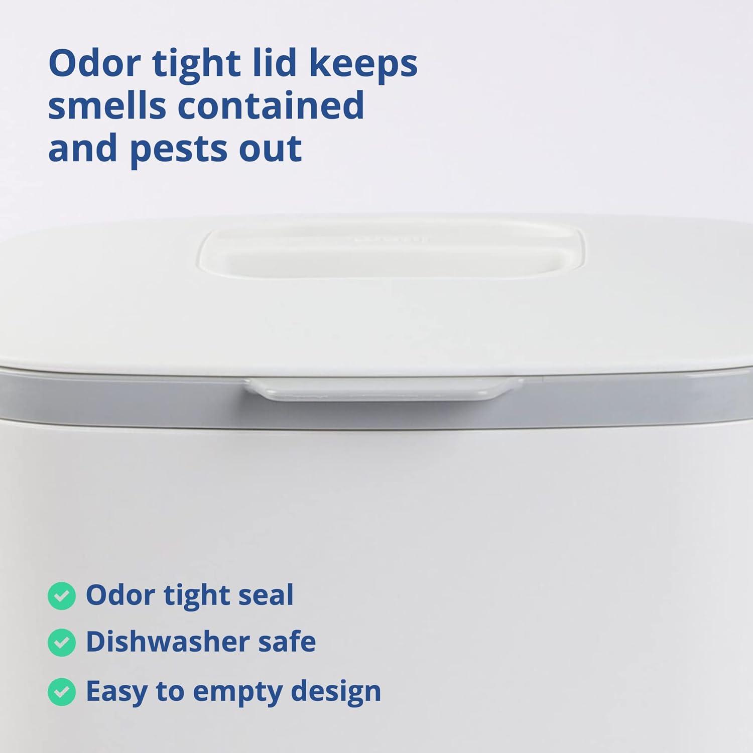 imageBLUE GINKGO Kitchen Compost Bin 5L 132 GAL FilterFree OdorTight Countertop Food Waste Pail with Handles Made in Korea WhiteWhite