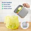 BLUE GINKGO Kitchen Compost Bin [5L / 1.32 GAL] – Filter-Free, Odor-Tight Countertop Food Waste Pail with Handles (Made in Korea, White)(Gray)
