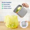 BLUE GINKGO Kitchen Compost Bin [5L / 1.32 GAL] – Filter-Free, Odor-Tight Countertop Food Waste Pail with Handles (Made in Korea, White)(Green)