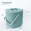 BLUE GINKGO Kitchen Compost Bin [5L / 1.32 GAL] – Filter-Free, Odor-Tight Countertop Food Waste Pail with Handles (Made in Korea, White)(Green)