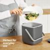 BLUE GINKGO Kitchen Compost Bin [5L / 1.32 GAL] – Filter-Free, Odor-Tight Countertop Food Waste Pail with Handles (Made in Korea, White)(White)
