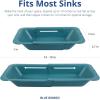 BLUE GINKGO Over the Sink Colander Strainer Basket – Wash Vegetables and Fruits, Drain Cooked Pasta and Dry Dishes – Extendable – New Home Kitchen Essentials (7.9 W x 14.5-19.5 L x 2.75 H) – Teal