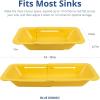 BLUE GINKGO Over the Sink Colander Strainer Basket – Wash Vegetables and Fruits, Drain Cooked Pasta and Dry Dishes – Extendable – New Home Kitchen Essentials (Yellow, 1 Pack)