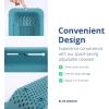 BLUE GINKGO Over the Sink Colander Strainer Basket – Wash Vegetables and Fruits, Drain Cooked Pasta and Dry Dishes – Extendable – New Home Kitchen Essentials (7.9 W x 14.5-19.5 L x 2.75 H) – Teal