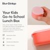 BLUE GINKGO Silicone Lunch Box Set – Durable Heavy-Duty Silicone Bento Box, Microwave, Freezer, Dishwasher Safe – Airtight, BPA Free (Made in Korea, Coral)(Coral)
