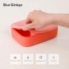 BLUE GINKGO Silicone Lunch Box Set – Durable Heavy-Duty Silicone Bento Box, Microwave, Freezer, Dishwasher Safe – Airtight, BPA Free (Made in Korea, Coral)(Coral)