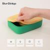BLUE GINKGO Silicone Lunch Box Set – Durable Heavy-Duty Silicone Bento Box, Microwave, Freezer, Dishwasher Safe – Airtight, BPA Free (Made in Korea, Coral)(Green)