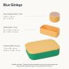 BLUE GINKGO Silicone Lunch Box Set – Durable Heavy-Duty Silicone Bento Box, Microwave, Freezer, Dishwasher Safe – Airtight, BPA Free (Made in Korea, Coral)(Green)