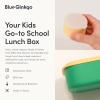 BLUE GINKGO Silicone Lunch Box Set – Durable Heavy-Duty Silicone Bento Box, Microwave, Freezer, Dishwasher Safe – Airtight, BPA Free (Made in Korea, Coral)(Green)