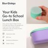 BLUE GINKGO Silicone Lunch Box Set – Durable Heavy-Duty Silicone Bento Box, Microwave, Freezer, Dishwasher Safe – Airtight, BPA Free (Made in Korea, Coral)(Purple)