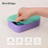 BLUE GINKGO Silicone Lunch Box Set – Durable Heavy-Duty Silicone Bento Box, Microwave, Freezer, Dishwasher Safe – Airtight, BPA Free (Made in Korea, Coral)(Purple)