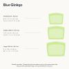 Blue Ginkgo Reusable Silicone Storage Bags – 3-Pack | Korean-Made Stand Up Food, Freezer Bags – Clear(GREEN)