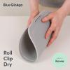 Blue Ginkgo Silicone Cutting Board – Medium – Double-Sided, Thick, Flexible, Non-Slip, BPA Free – Juice Grooves, Dishwasher Safe (Made in Korea, Grey)(Gray)