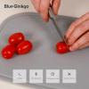 Blue Ginkgo Silicone Cutting Board – Medium – Double-Sided, Thick, Flexible, Non-Slip, BPA Free – Juice Grooves, Dishwasher Safe (Made in Korea, Grey)(Gray)