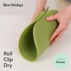Blue Ginkgo Silicone Cutting Board – Medium – Double-Sided, Thick, Flexible, Non-Slip, BPA Free – Juice Grooves, Dishwasher Safe (Made in Korea, Grey)(Green)