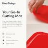 Blue Ginkgo Silicone Cutting Board – Medium – Double-Sided, Thick, Flexible, Non-Slip, BPA Free – Juice Grooves, Dishwasher Safe (Made in Korea, Grey)(Red)