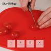 Blue Ginkgo Silicone Cutting Board – Medium – Double-Sided, Thick, Flexible, Non-Slip, BPA Free – Juice Grooves, Dishwasher Safe (Made in Korea, Grey)(Red)