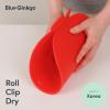 Blue Ginkgo Silicone Cutting Board – Medium – Double-Sided, Thick, Flexible, Non-Slip, BPA Free – Juice Grooves, Dishwasher Safe (Made in Korea, Grey)(Red)