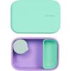 BLUE GINKGO Silicone Lunch Box Set – Durable Heavy-Duty Silicone Bento Box, Microwave, Freezer, Dishwasher Safe – Airtight, BPA Free (Made in Korea, Coral)(Purple)