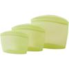 Blue Ginkgo Reusable Silicone Storage Bags – 3-Pack | Korean-Made Stand Up Food, Freezer Bags – Clear(GREEN)