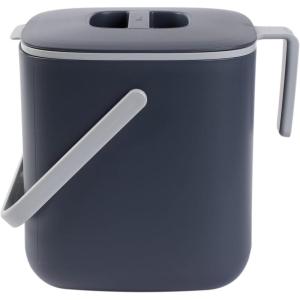 BLUE GINKGO Kitchen Compost Bin [5L / 1.32 GAL] – Filter-Free, Odor-Tight Countertop Food Waste Pail with Handles (Made in Korea, White)(Gray)
