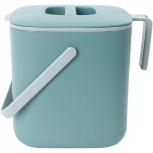 BLUE GINKGO Kitchen Compost Bin [5L / 1.32 GAL] – Filter-Free, Odor-Tight Countertop Food Waste Pail with Handles (Made in Korea, White)(Green)