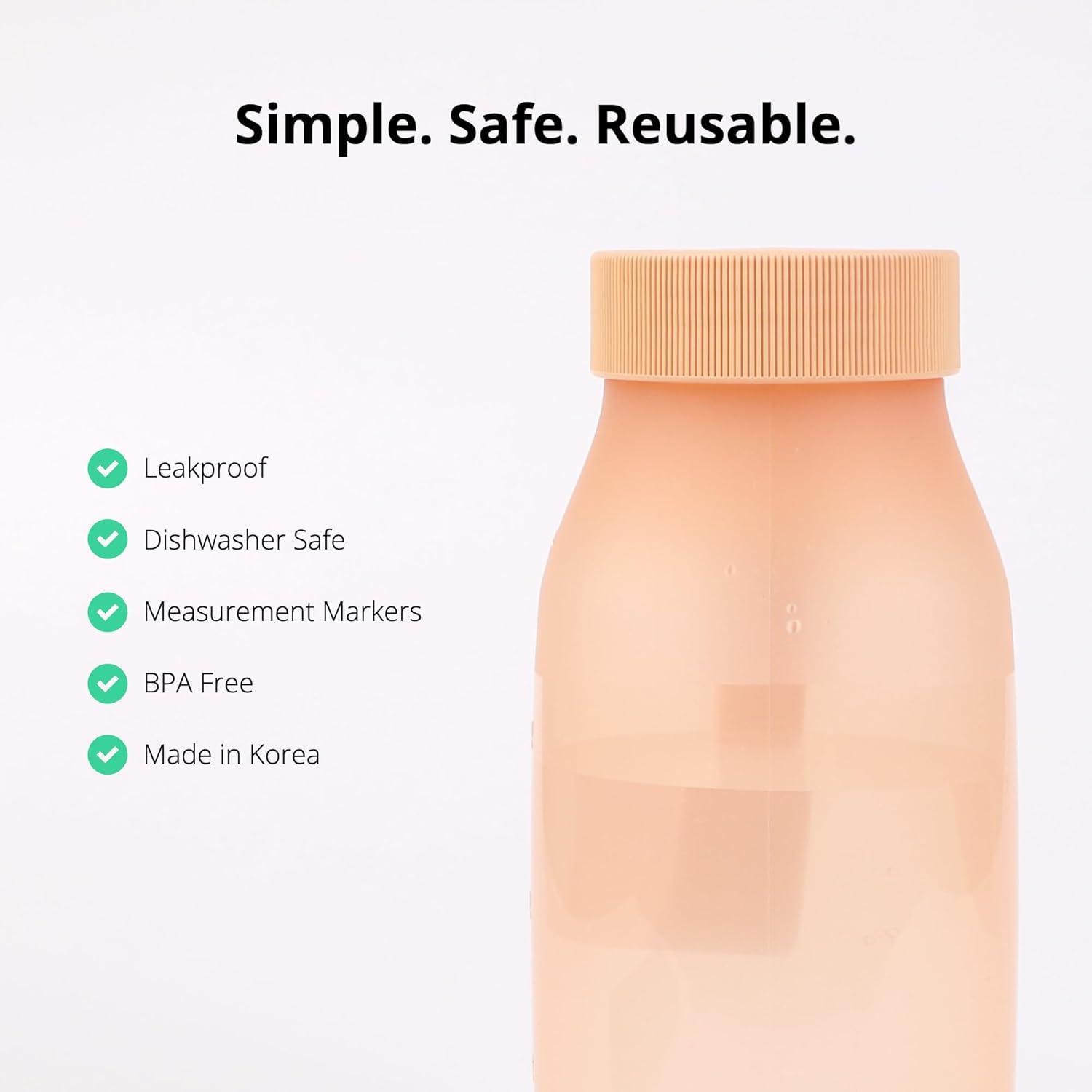 imageBLUE GINKGO Collapsible Water Bottle Lightweight Foldable Silicone Bottle for Travel Hiking and Camping 169oz Made in Korea Rose PinkPeach
