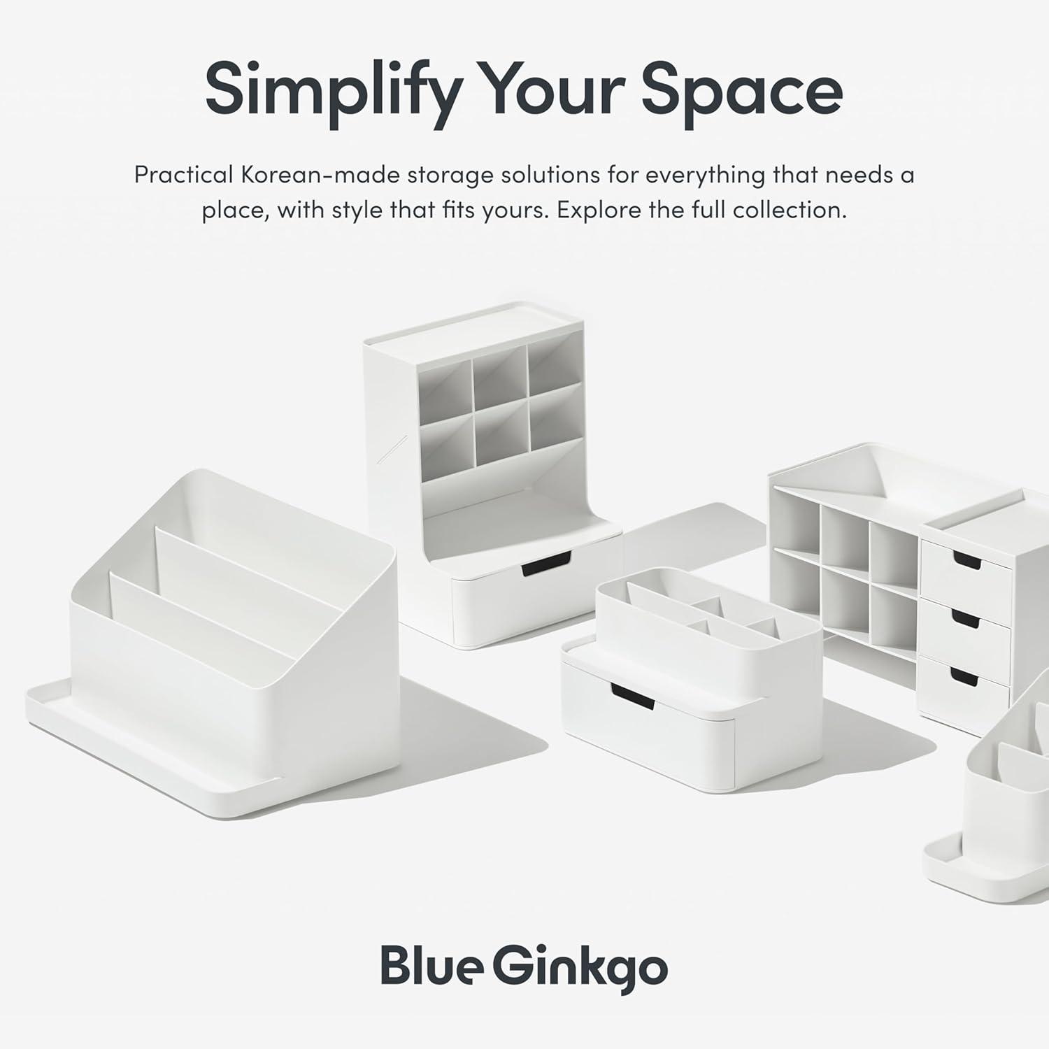 imageBLUE GINKGO Desk Organizer KoreanMade Office Storage for Pens Notes Mail and Supplies Prussian BlueGREEN