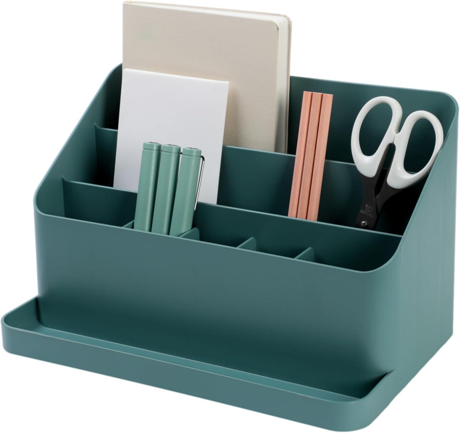 imageBLUE GINKGO Desk Organizer KoreanMade Office Storage for Pens Notes Mail and Supplies Prussian BlueGREEN