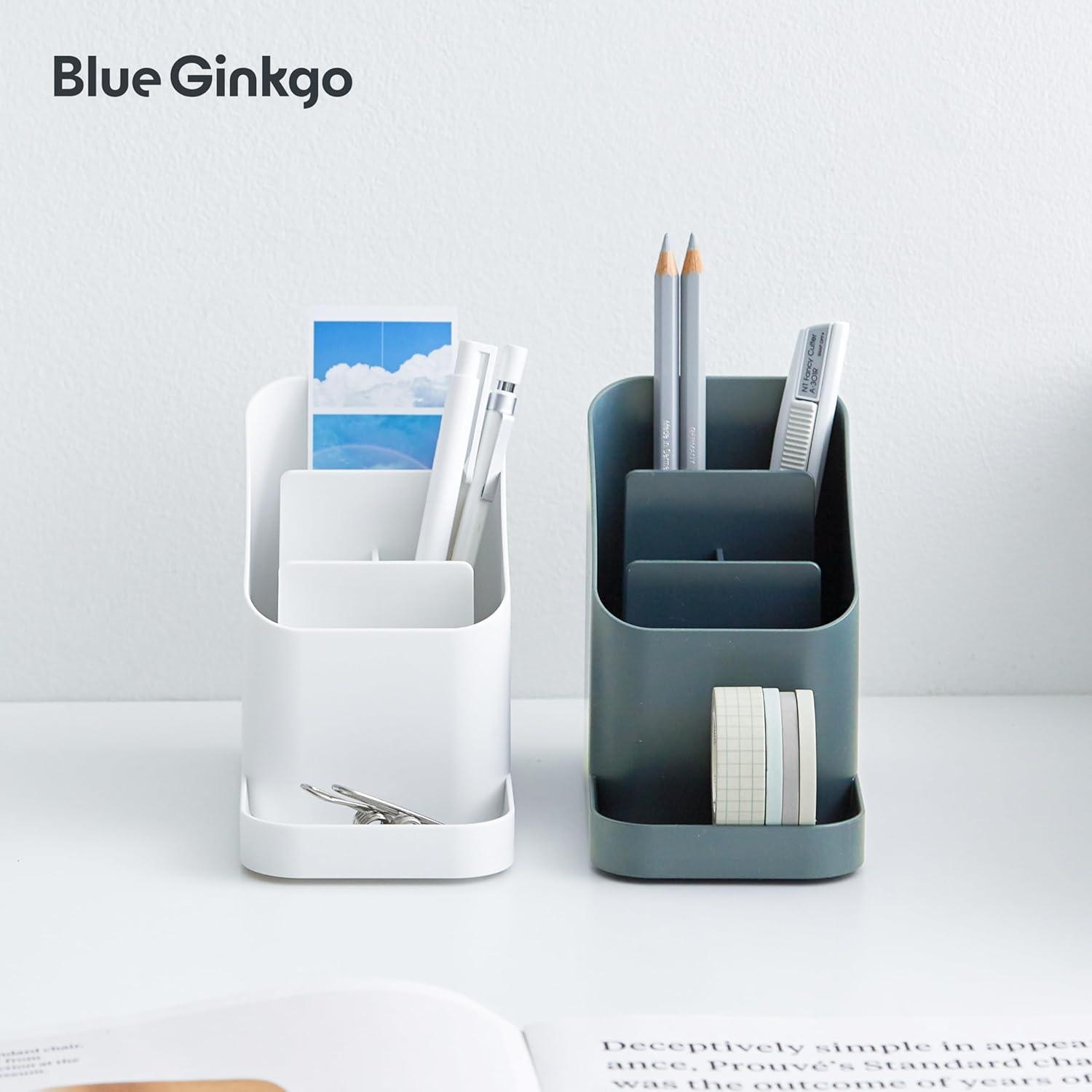 imageBLUE GINKGO Desk Organizer KoreanMade Office Storage for Pens Notes Mail and Supplies Prussian BlueGREEN