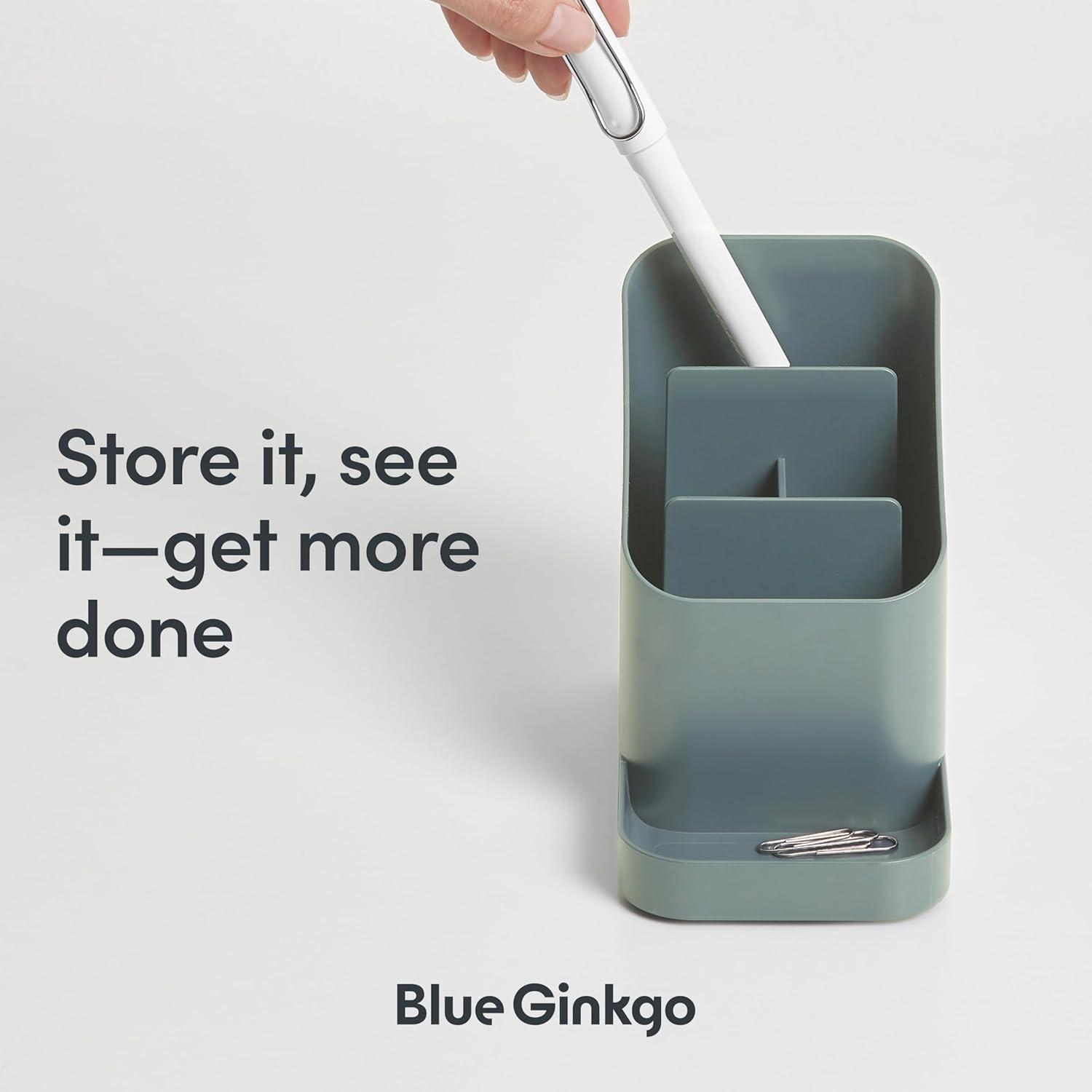 imageBLUE GINKGO Desk Organizer KoreanMade Office Storage for Pens Notes Mail and Supplies Prussian BlueGREEN