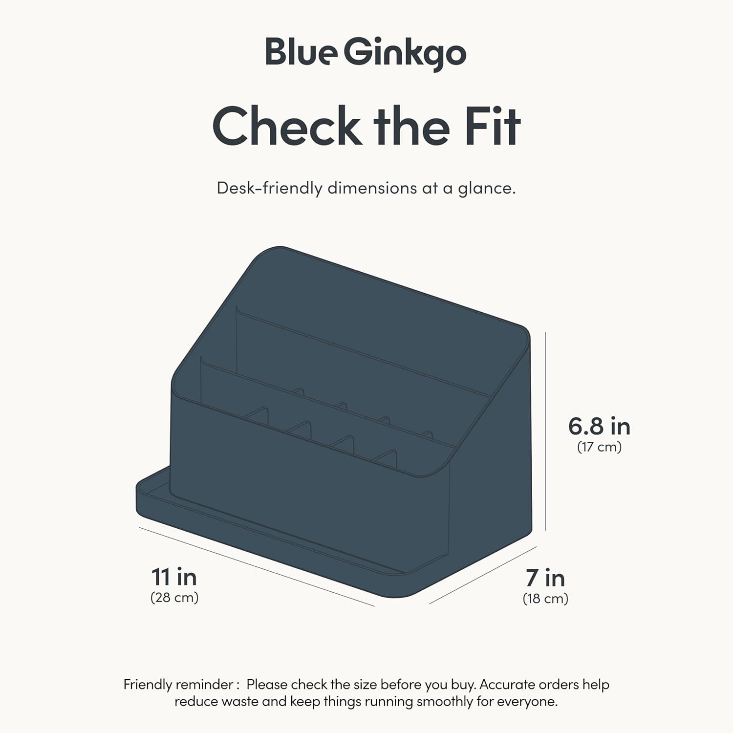imageBLUE GINKGO Desk Organizer KoreanMade Office Storage for Pens Notes Mail and Supplies Prussian BluePRUSSIAN BLUE