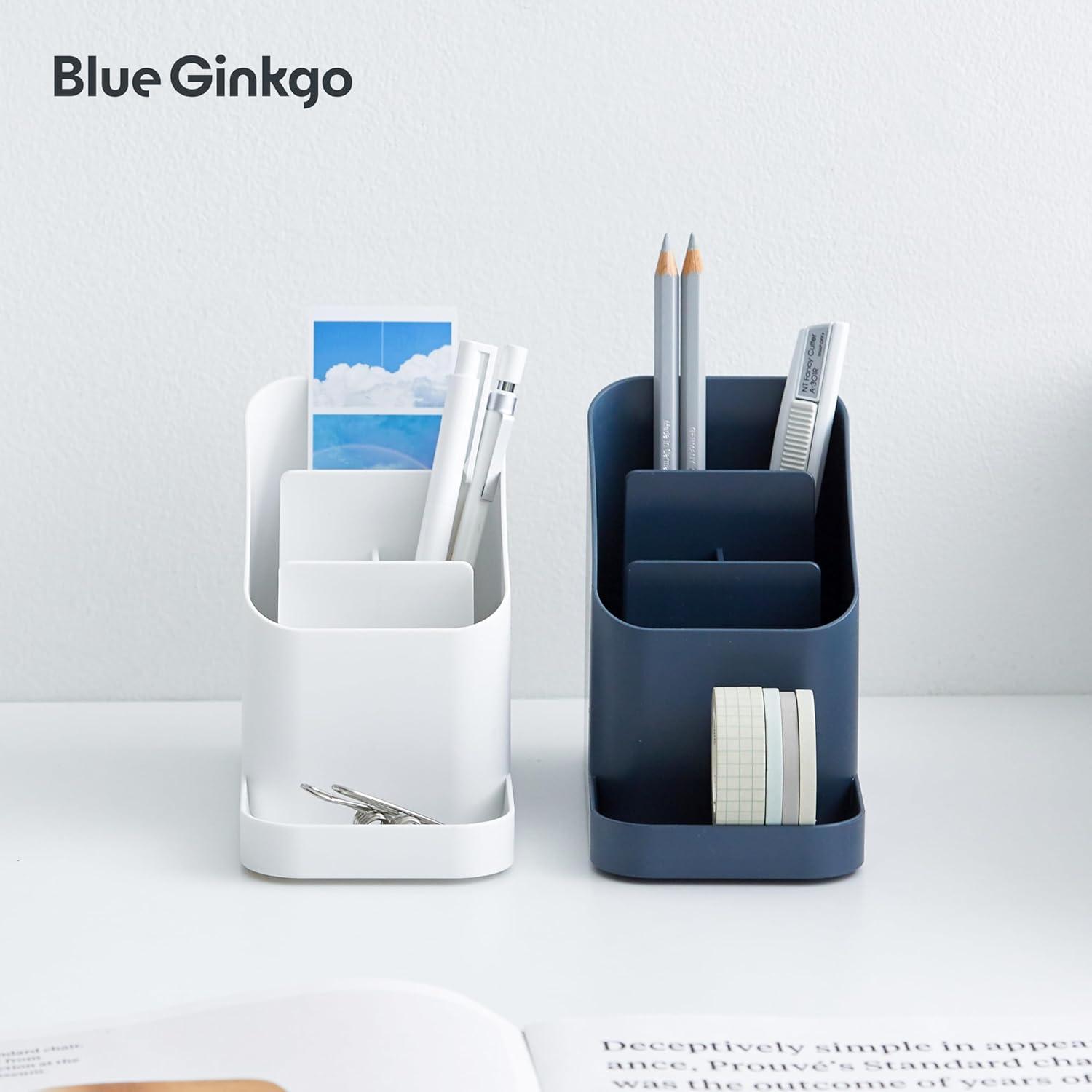 imageBLUE GINKGO Desk Organizer KoreanMade Office Storage for Pens Notes Mail and Supplies Prussian BluePRUSSIAN BLUE