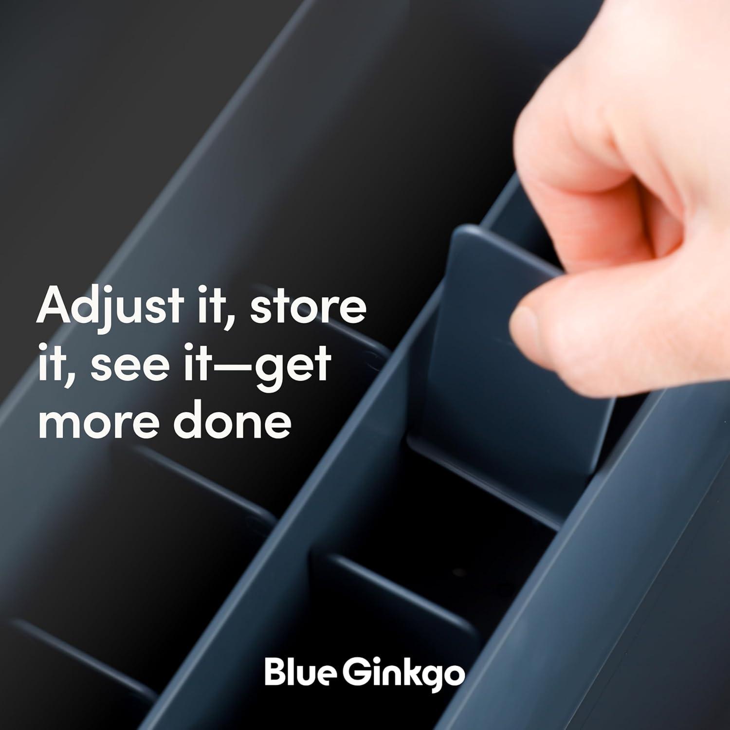 imageBLUE GINKGO Desk Organizer KoreanMade Office Storage for Pens Notes Mail and Supplies Prussian BluePRUSSIAN BLUE
