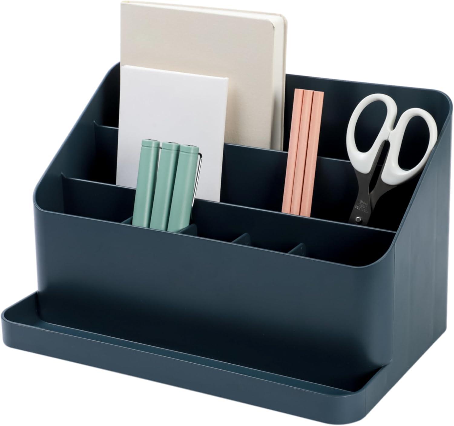 imageBLUE GINKGO Desk Organizer KoreanMade Office Storage for Pens Notes Mail and Supplies Prussian BluePRUSSIAN BLUE