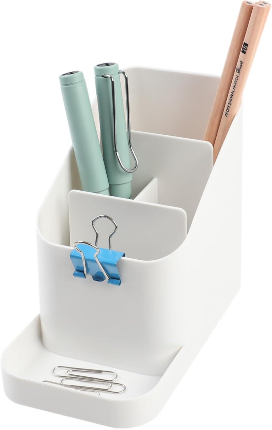 imageBLUE GINKGO Desk Organizer KoreanMade Office Storage for Pens Notes Mail and Supplies Prussian BlueWHITE