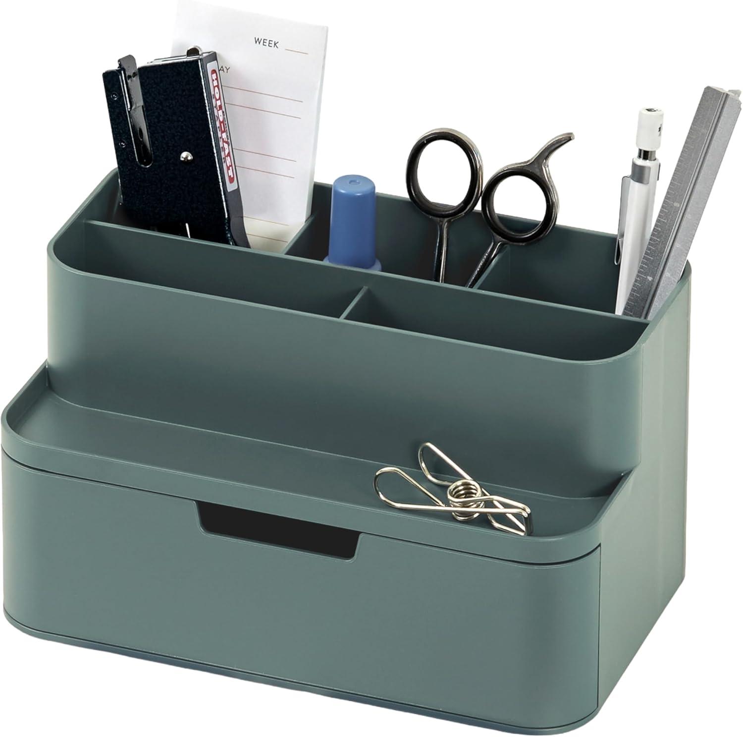 imageBLUE GINKGO Hive Desk Organizer Vertical 6Compartment Fulldrawer Storage SpaceSaving Pen Holder Stationery Storage Organizer for Office School Supplies Makeup Made in Korea GreenGREEN