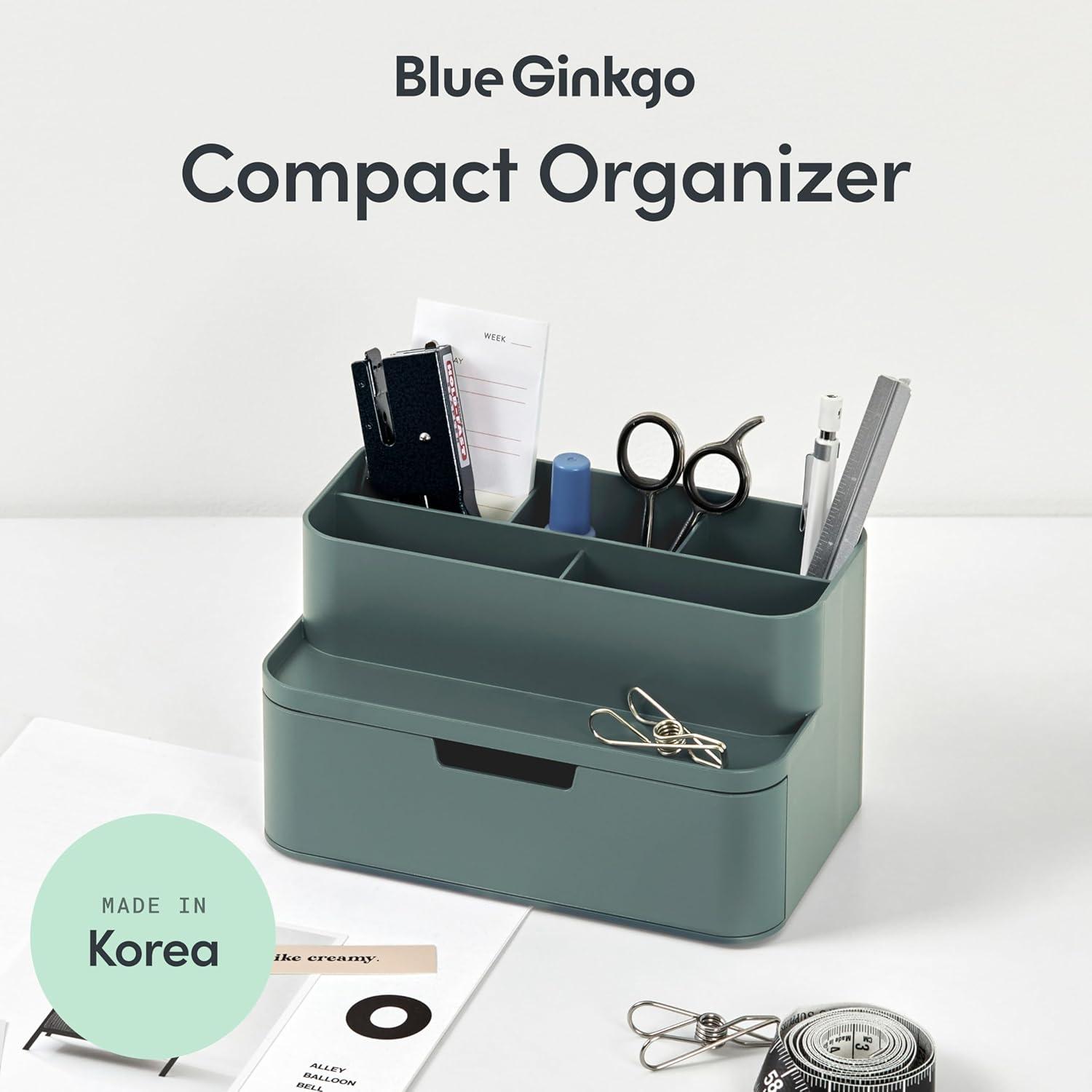 imageBLUE GINKGO Hive Desk Organizer Vertical 6Compartment Fulldrawer Storage SpaceSaving Pen Holder Stationery Storage Organizer for Office School Supplies Makeup Made in Korea GreenGREEN