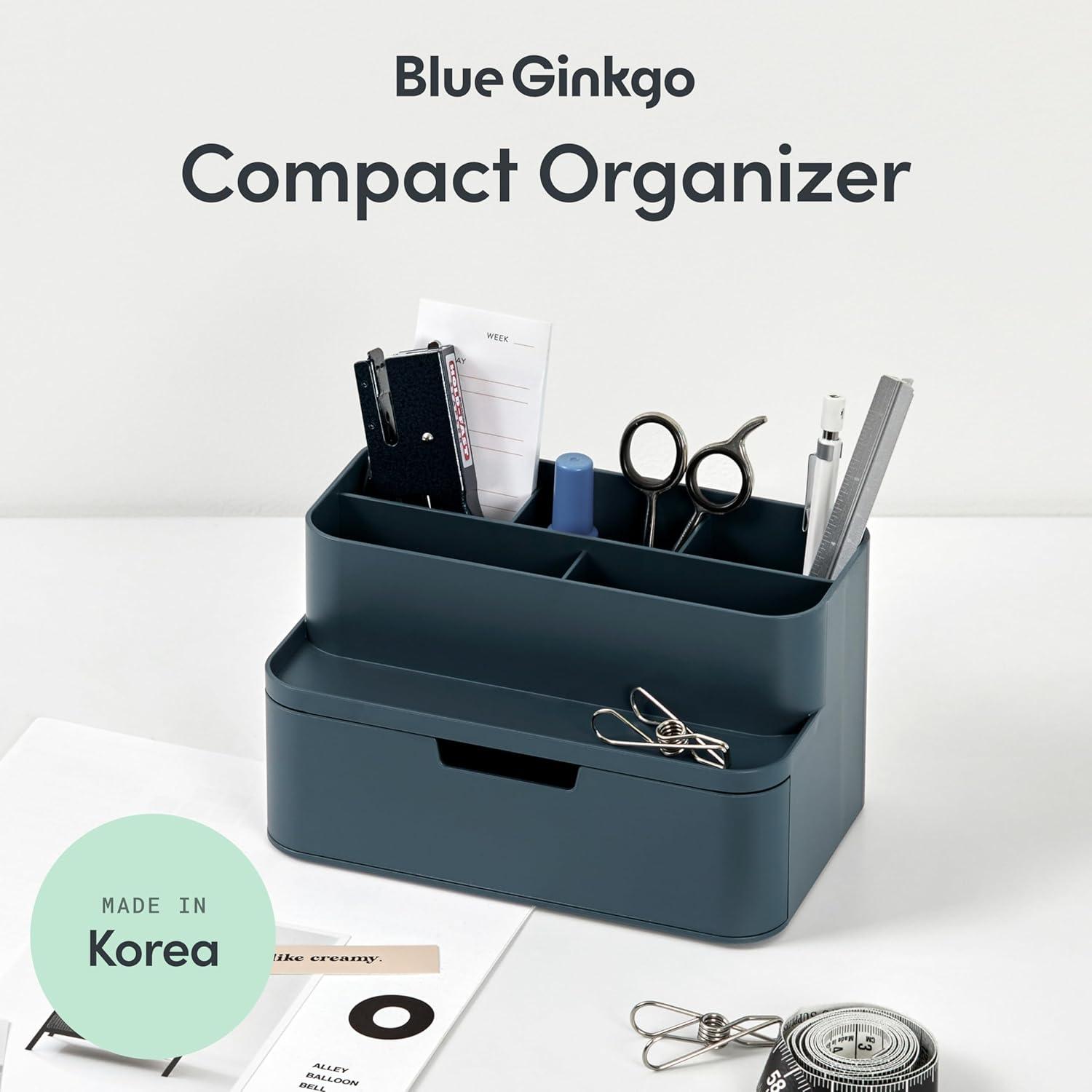 imageBLUE GINKGO Hive Desk Organizer Vertical 6Compartment Fulldrawer Storage SpaceSaving Pen Holder Stationery Storage Organizer for Office School Supplies Makeup Made in Korea GreenBLUE
