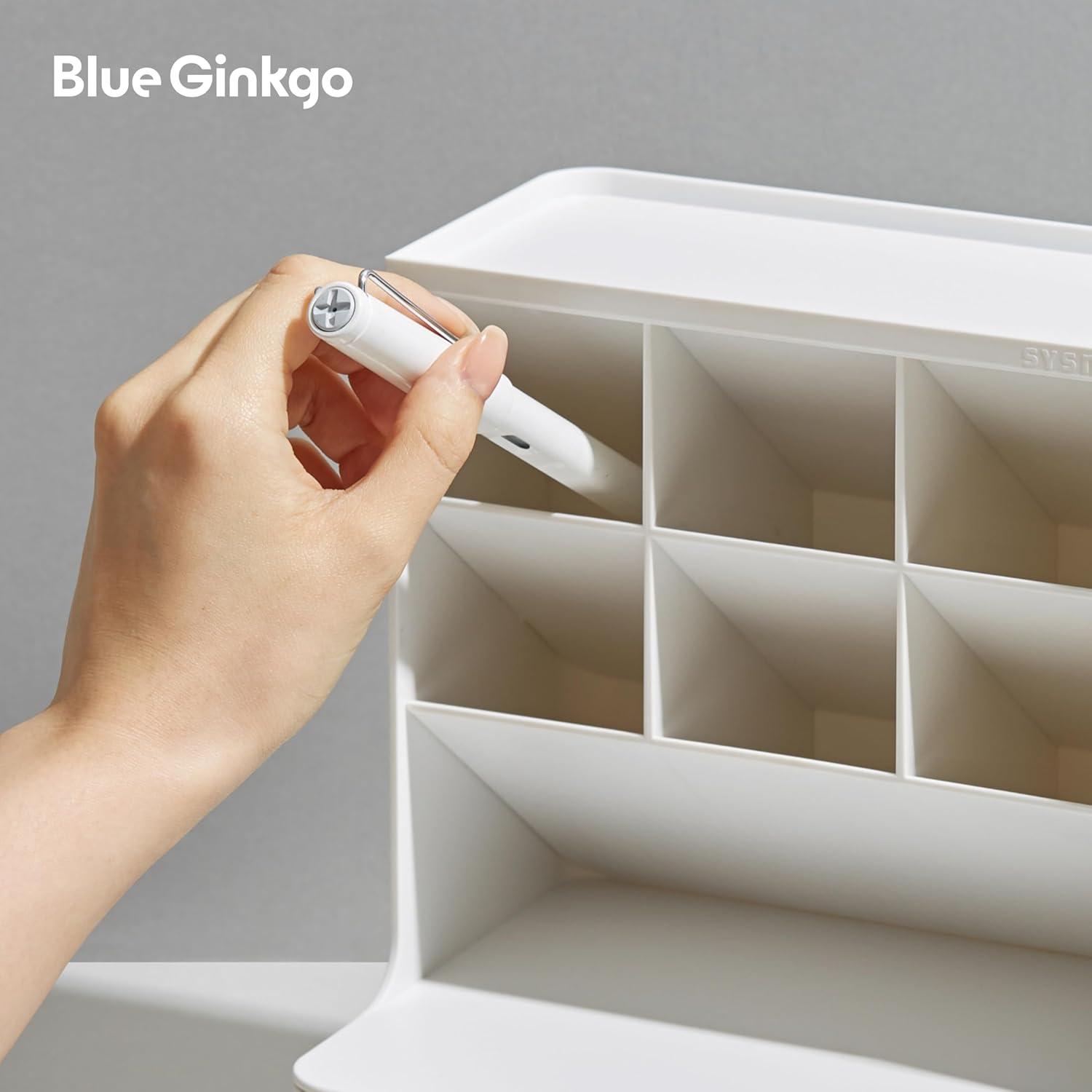 imageBLUE GINKGO Hive Desk Organizer Vertical 6Compartment Fulldrawer Storage SpaceSaving Pen Holder Stationery Storage Organizer for Office School Supplies Makeup Made in Korea GreenWHITE