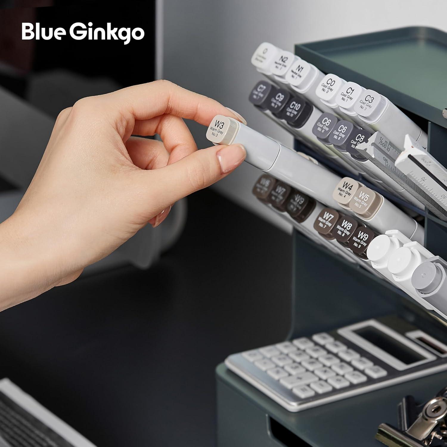 imageBLUE GINKGO Hive Desk Organizer Vertical 6Compartment Fulldrawer Storage SpaceSaving Pen Holder Stationery Storage Organizer for Office School Supplies Makeup Made in Korea GreenGREEN