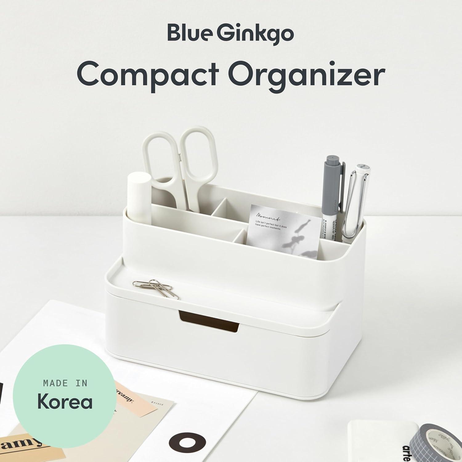 imageBLUE GINKGO Hive Desk Organizer Vertical 6Compartment Fulldrawer Storage SpaceSaving Pen Holder Stationery Storage Organizer for Office School Supplies Makeup Made in Korea GreenWHITE