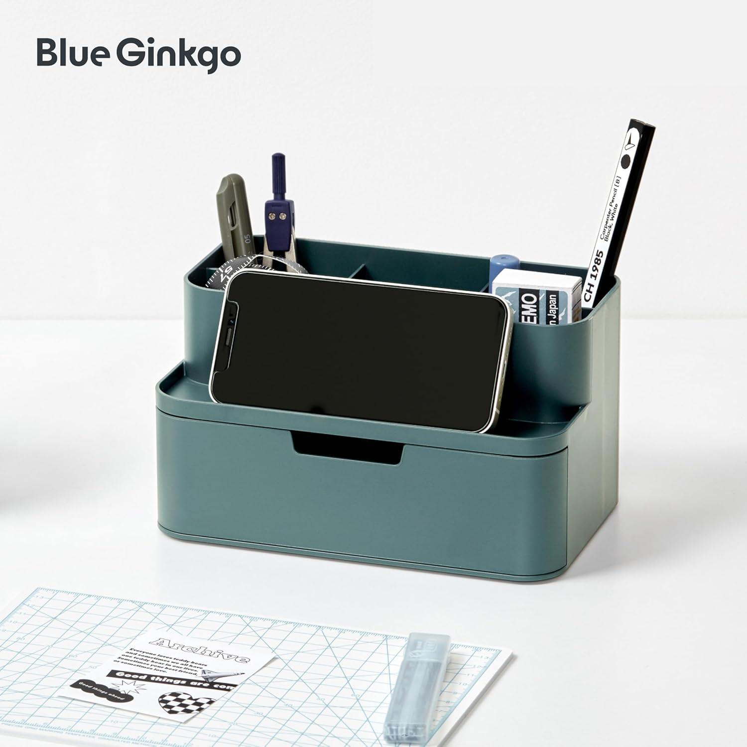 imageBLUE GINKGO Hive Desk Organizer Vertical 6Compartment Fulldrawer Storage SpaceSaving Pen Holder Stationery Storage Organizer for Office School Supplies Makeup Made in Korea GreenGREEN