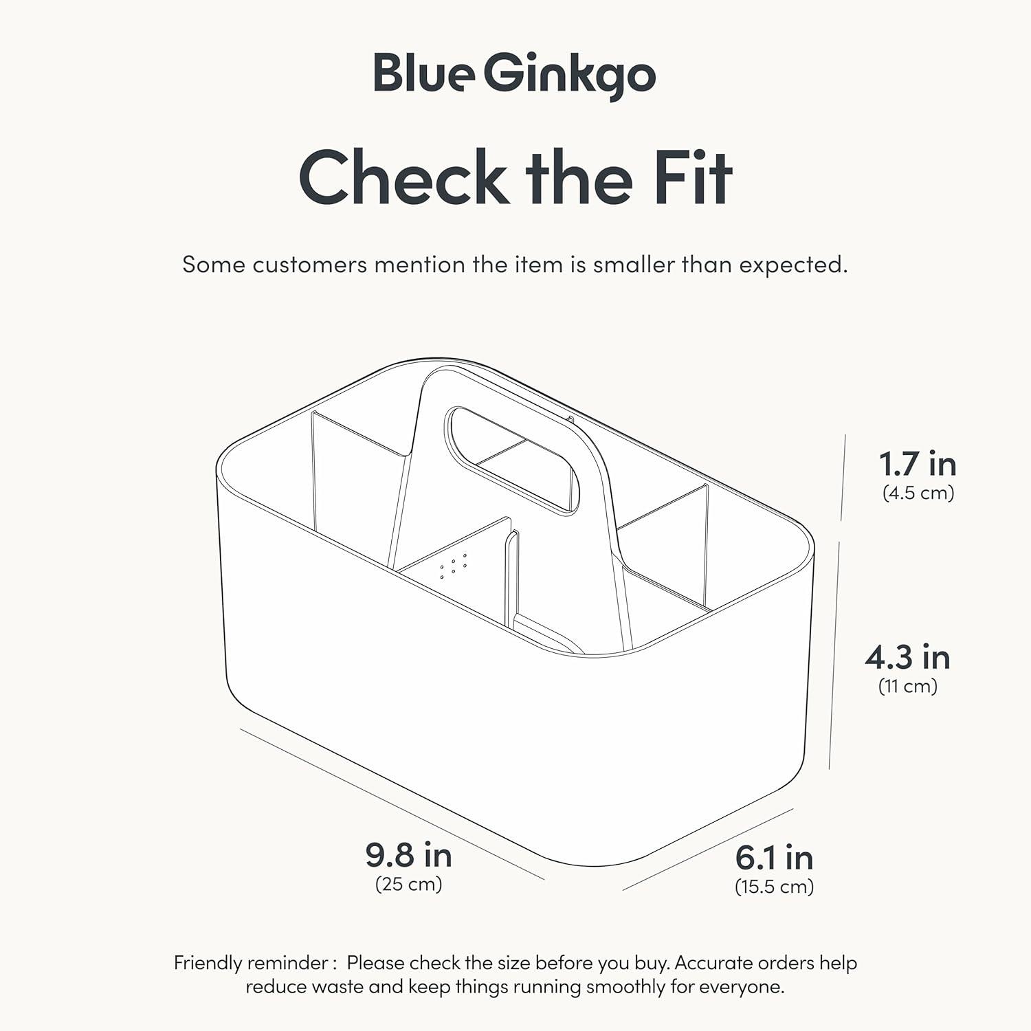 imageBLUE GINKGO Small Stackable Organizer Caddy KoreanMade Portable Tote for Bathroom Office Crafts or School Supplies Square YellowWHITE