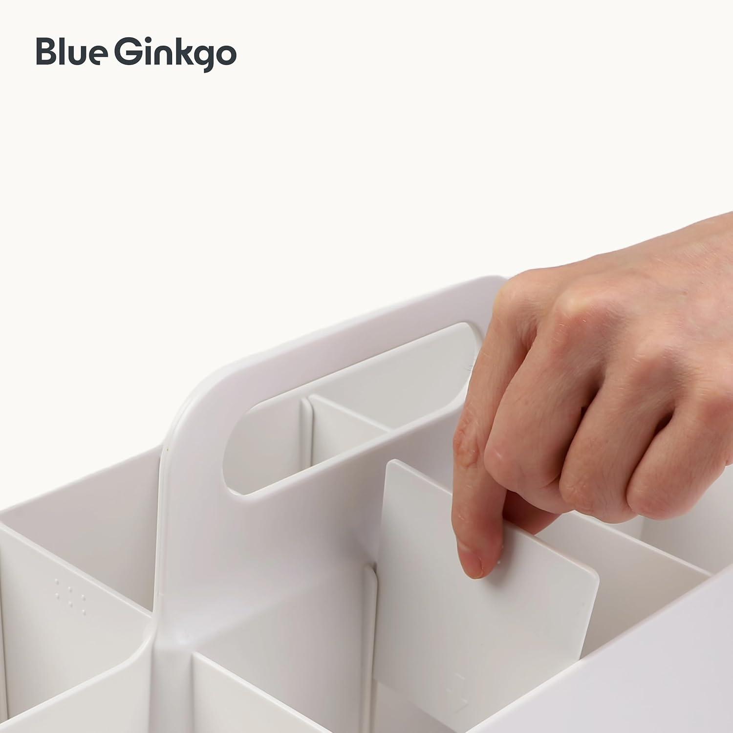 imageBLUE GINKGO Stackable Organizer Caddy KoreanMade Portable Tote for Bathroom Office Crafts or School Supplies Rectangle WhiteWHITE