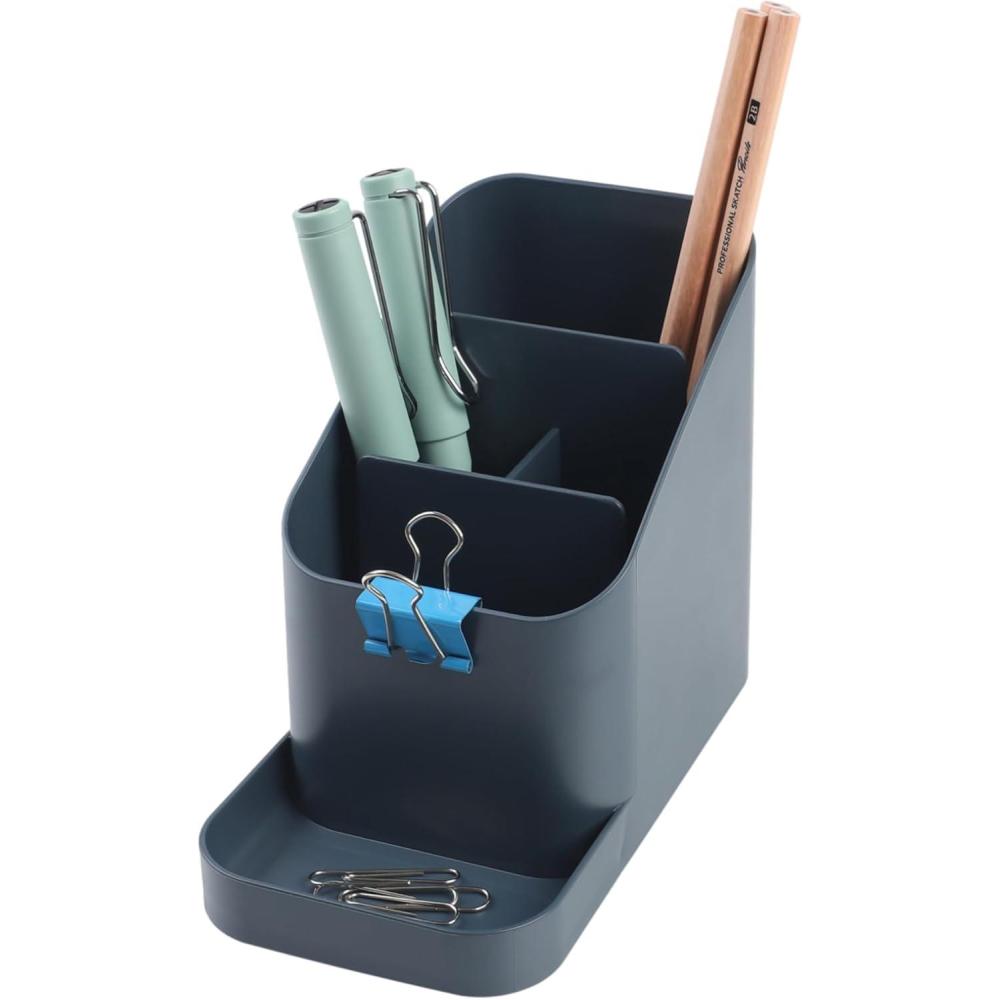 imageBLUE GINKGO Desk Organizer KoreanMade Office Storage for Pens Notes Mail and Supplies Prussian BluePRUSSIAN BLUE