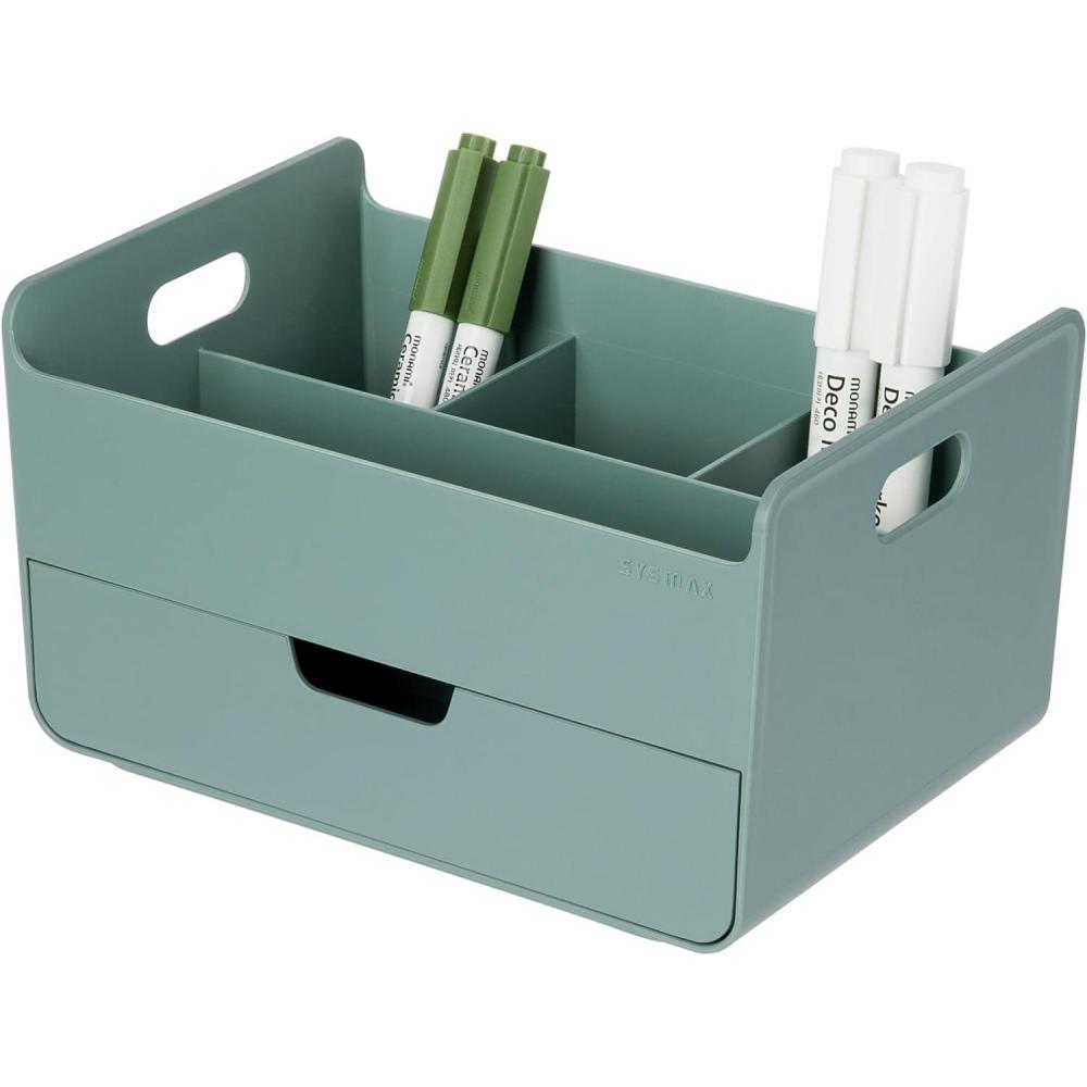 imageBLUE GINKGO Hive Desk Organizer Vertical 6Compartment Fulldrawer Storage SpaceSaving Pen Holder Stationery Storage Organizer for Office School Supplies Makeup Made in Korea GreenGREEN