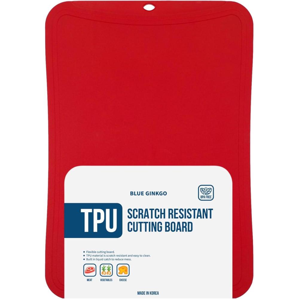 imageBlue Ginkgo TPU Cutting Mat Medium KoreanMade Flexible KnifeFriendly Durable Kitchen Cutting Board Red