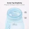 BLUE GINKGO Collapsible Water Bottle – Lightweight, Foldable Silicone Bottle for Travel, Hiking, and Camping (16.9oz, Made in Korea, Rose Pink)(Blue)