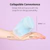 BLUE GINKGO Collapsible Water Bottle – Lightweight, Foldable Silicone Bottle for Travel, Hiking, and Camping (16.9oz, Made in Korea, Rose Pink)(Blue)